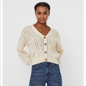 Vero Moda Clementine V Neck Cable Knit Cardigan